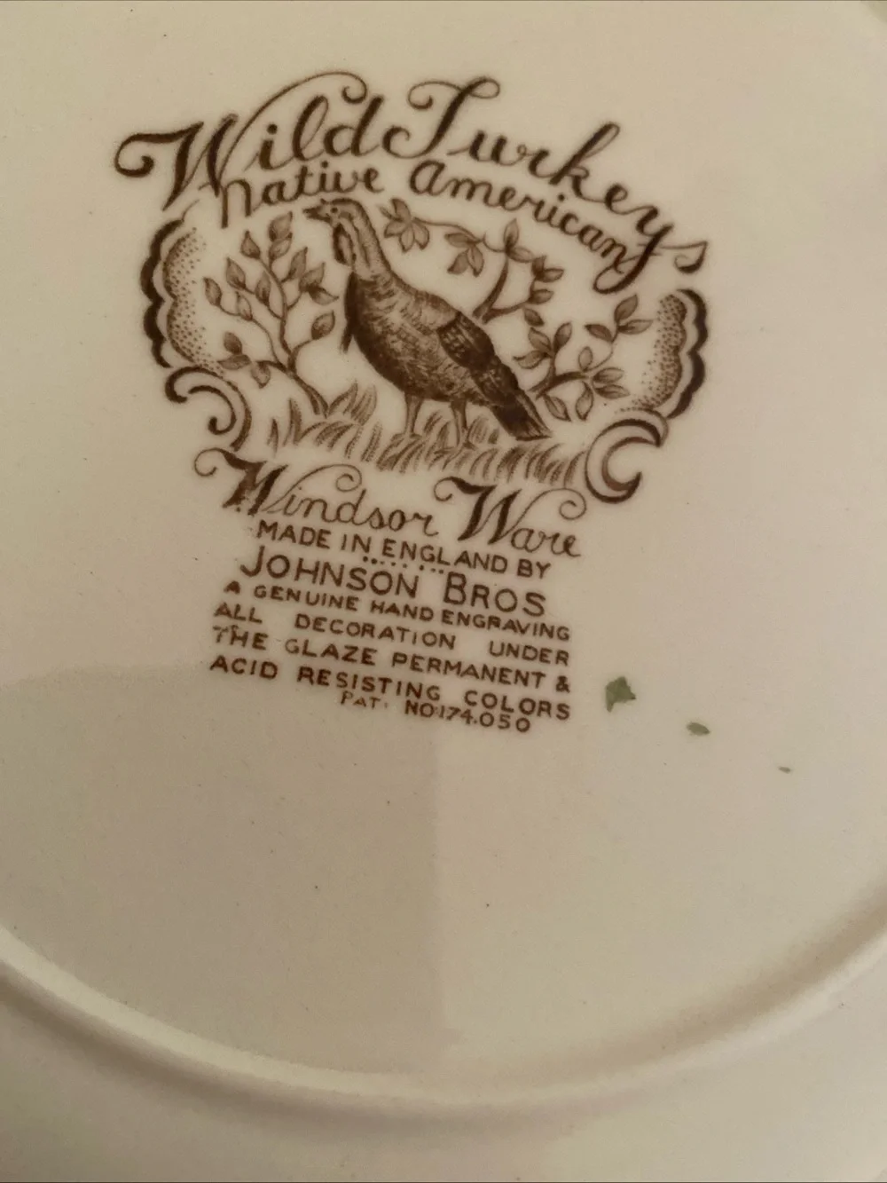Set Of 4 Johnson Brothers  Wild Turkeys Brown Native American Thanksgiving 10.5”
